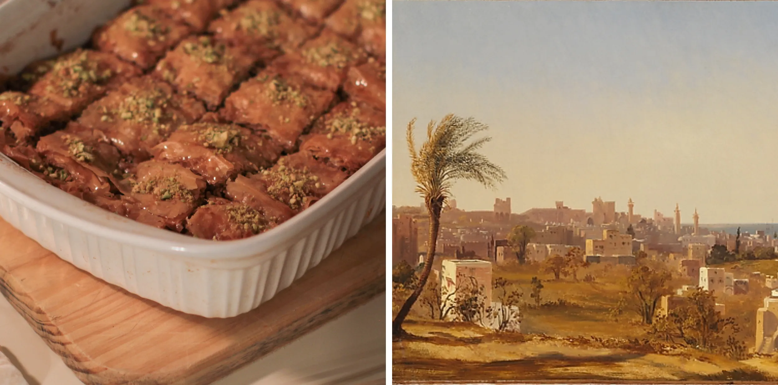 Baklava with Jules Coignet's "View of Beirut" (1844)